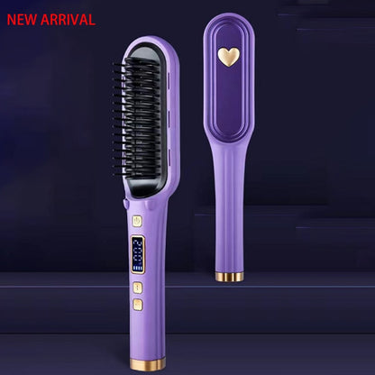 NEW Hair Straightener Men Beard Comb Tourmaline Ceramic Hair Curler Brush Hair Comb Straighteners Curling Hair Iron Hair Brush