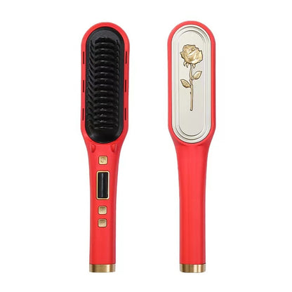 NEW Hair Straightener Men Beard Comb Tourmaline Ceramic Hair Curler Brush Hair Comb Straighteners Curling Hair Iron Hair Brush