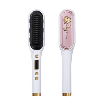 NEW Hair Straightener Men Beard Comb Tourmaline Ceramic Hair Curler Brush Hair Comb Straighteners Curling Hair Iron Hair Brush